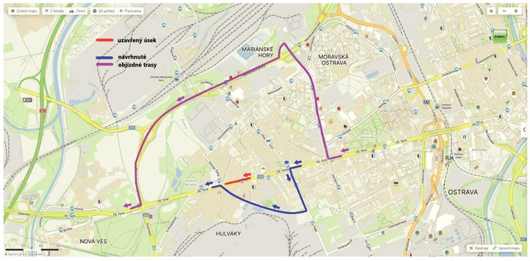 Uzavírka v ulici 28. října
