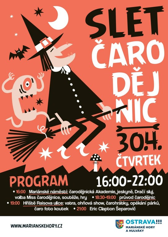 Čarodějnice už ladí košťata a Mariánské Hory se chystají!