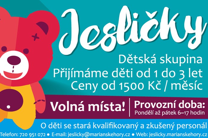 Obecní Jesličky v Mariánských Horách mají od září volná místa