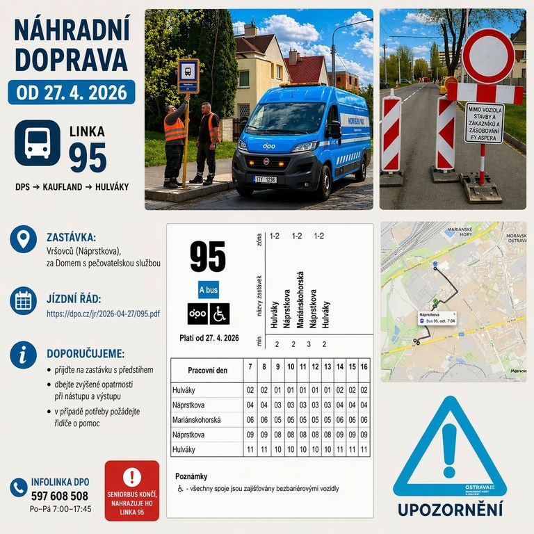 POZOR -  Nová linka MHD od pondělí 27. 4.