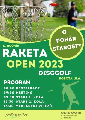 Pozvánka na discgolfový turnaj Raketa Open 2023 o Pohár starosty