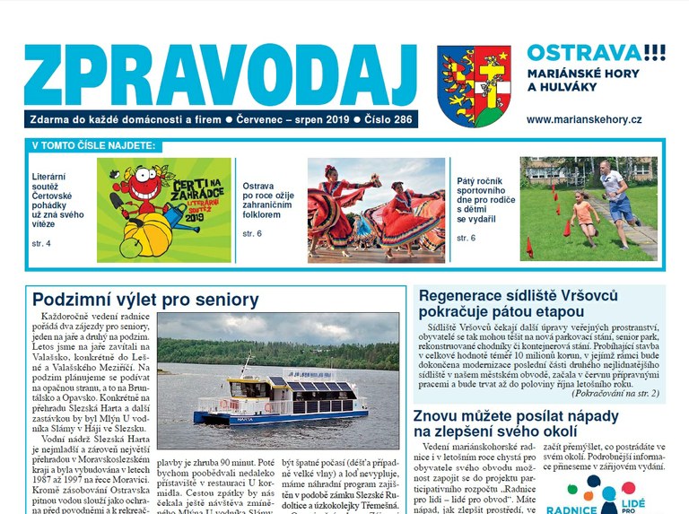 Vychází prázdninový Zpravodaj Mariánských Hor a Hulvák