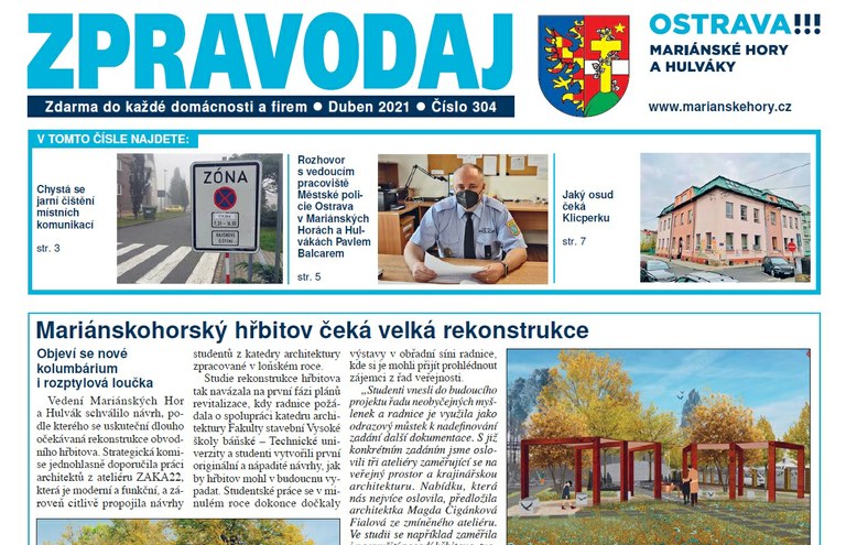 Vychází dubnové vydání mariánskohorského zpravodaje