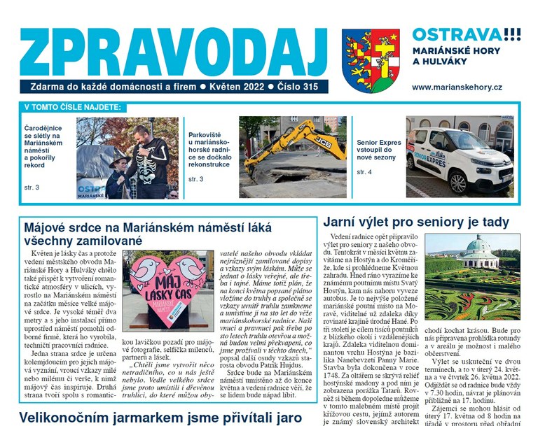 Vychází květnový zpravodaj