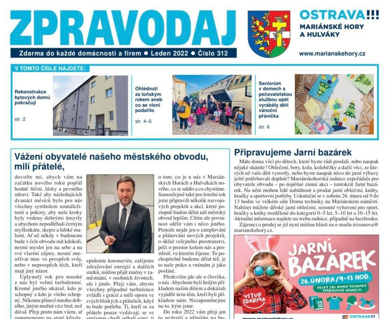 Vychází lednový zpravodaj