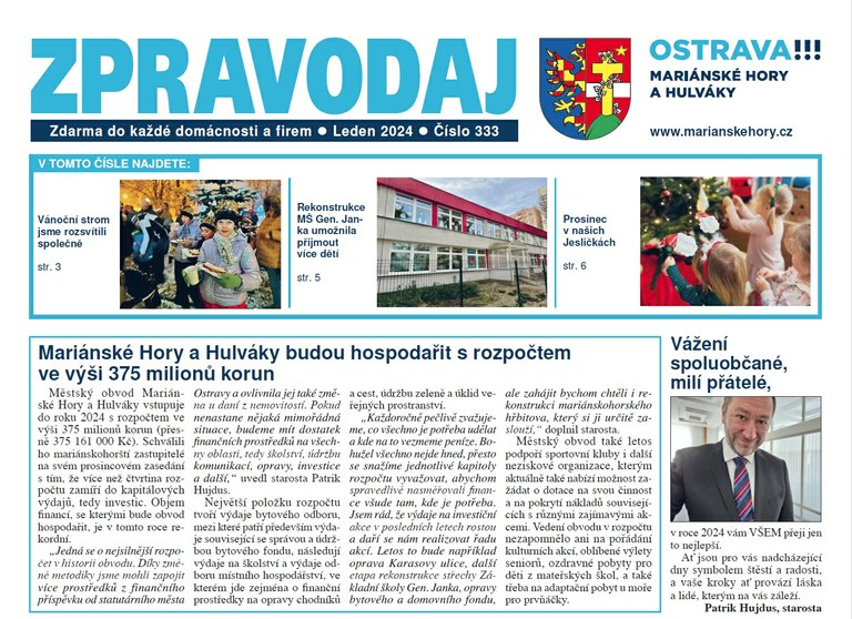 Vychází lednový Zpravodaj
