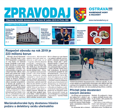 Vychází lednový Zpravodaj Mariánských Hor  a Hulvák