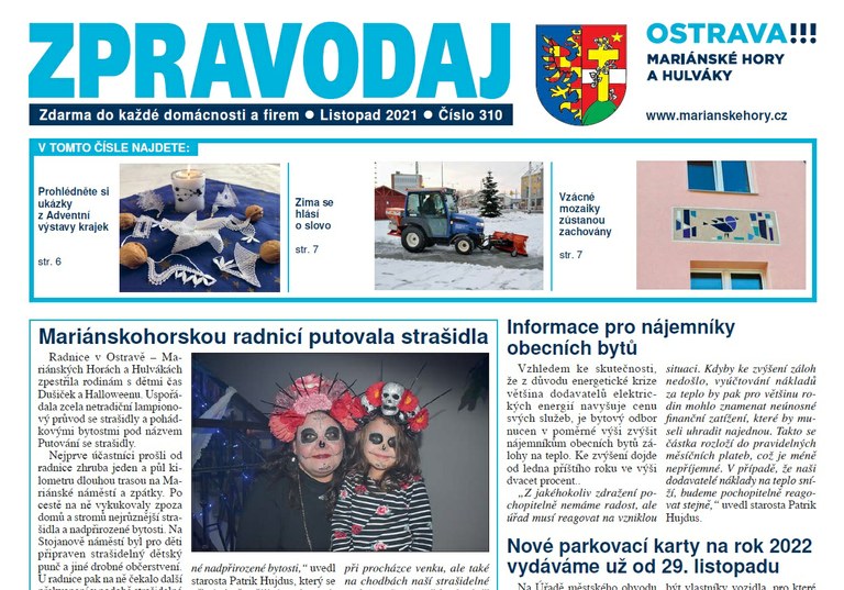 Vychází listopadový Zpravodaj