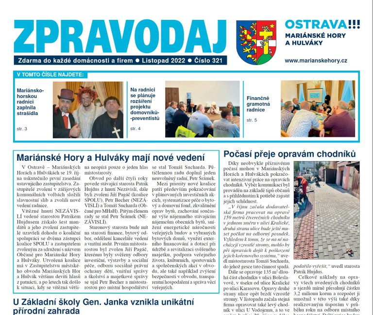 Vychází listopadový zpravodaj