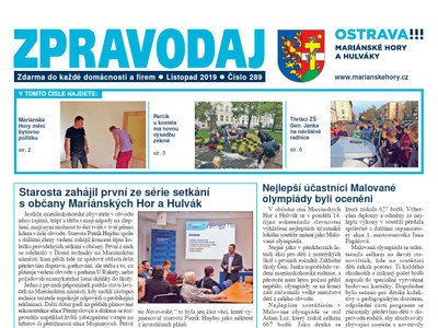 Vychází listopadový Zpravodaj Mariánských Hor a Hulvák