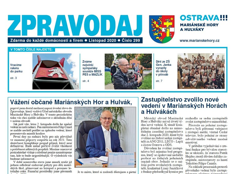 Vychází listopadový zpravodaj
