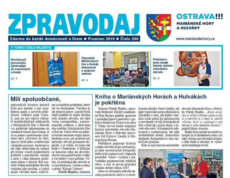 Vychází prosincový Zpravodaj Mariánských Hor a Hulvák