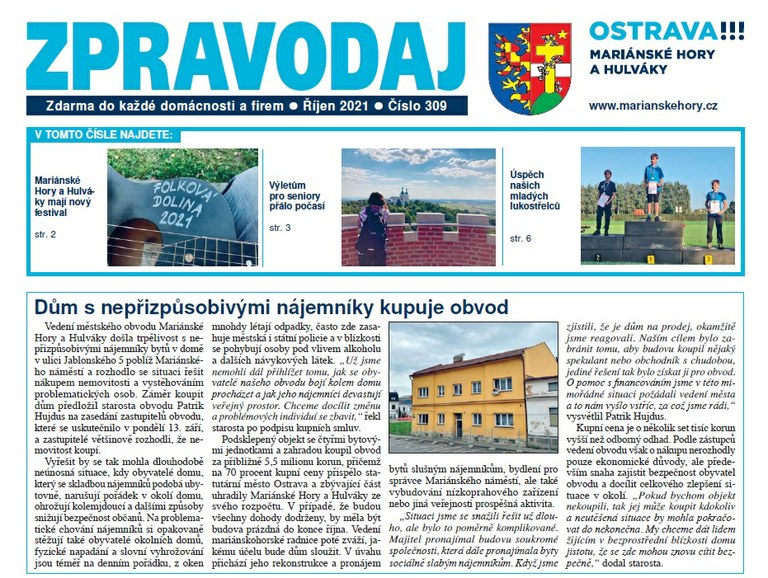 Vychází říjnový zpravodaj
