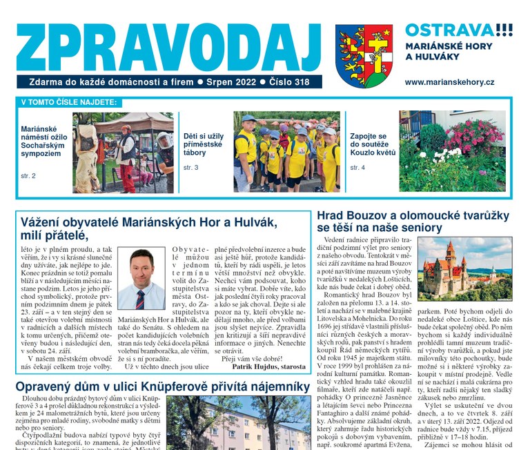 Vychází srpnový Zpravodaj