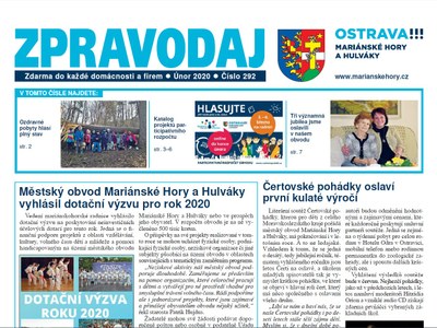 Vychází únorový zpravodaj Mariánských Hor a Hulvák