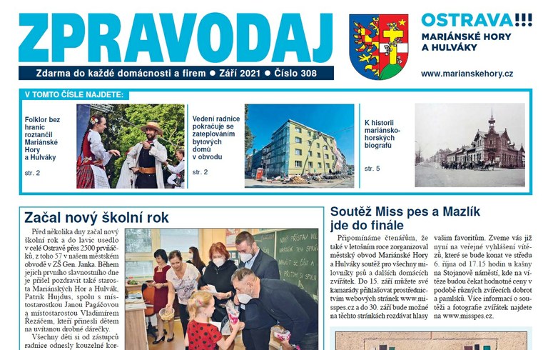 Vychází zářijový zpravodaj