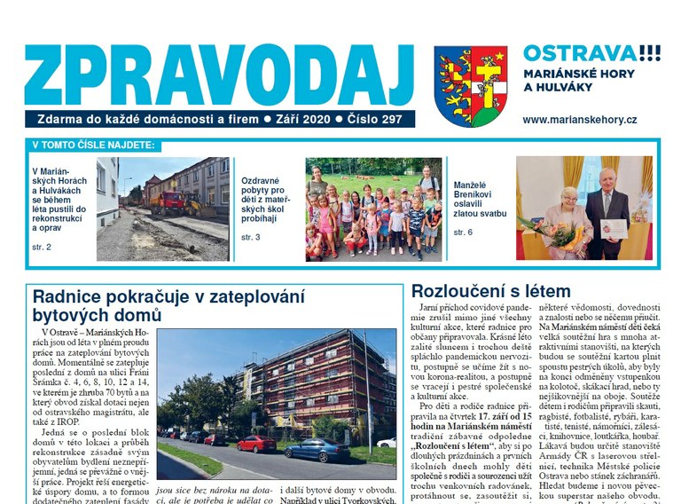 Vychází zářijový zpravodaj 