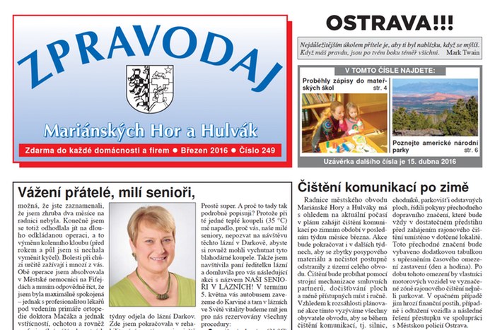 Vyšel březnový Zpravodaj