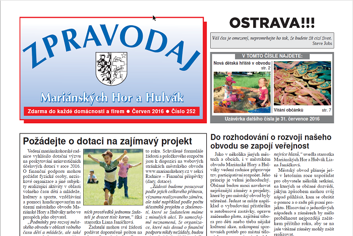 Vyšel červnový Zpravodaj