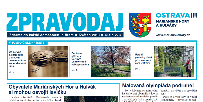 Vyšel květnový Zpravodaj Mariánských Hor a Hulvák