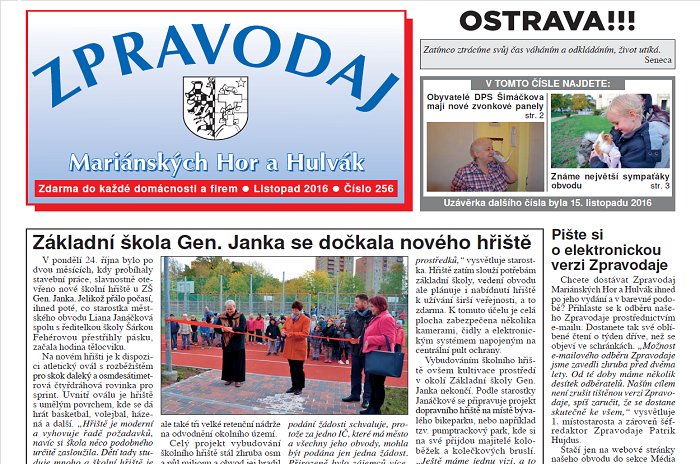 Vyšel listopadový Zpravodaj