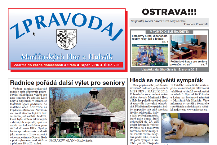 Vyšel srpnový Zpravodaj