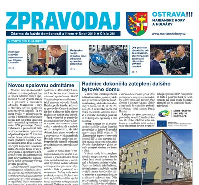 Vyšel únorový Zpravodaj Mariánských hor a Hulvák