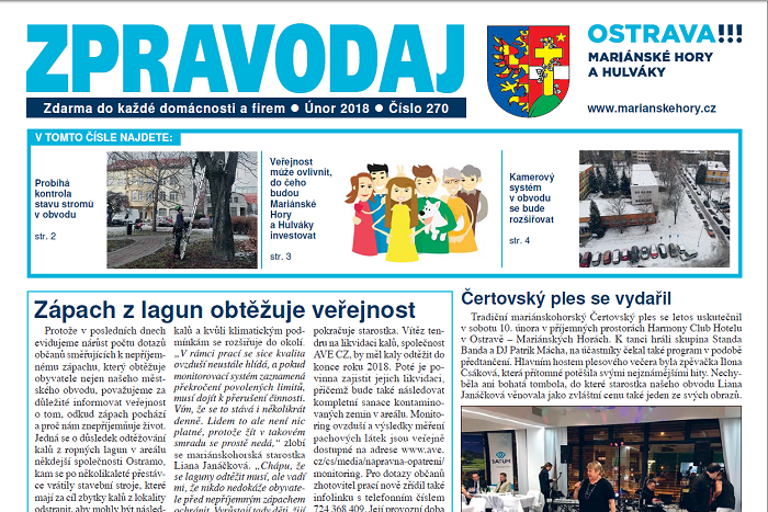Vyšel únorový Zpravodaj Mariánských Hor a Hulvák