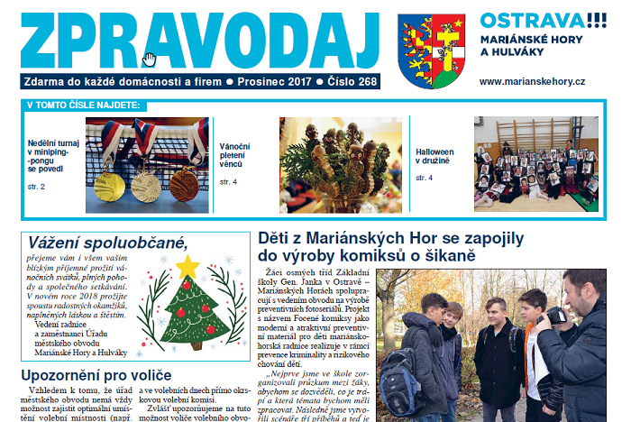 Vyšlo prosincové číslo Zpravodaje